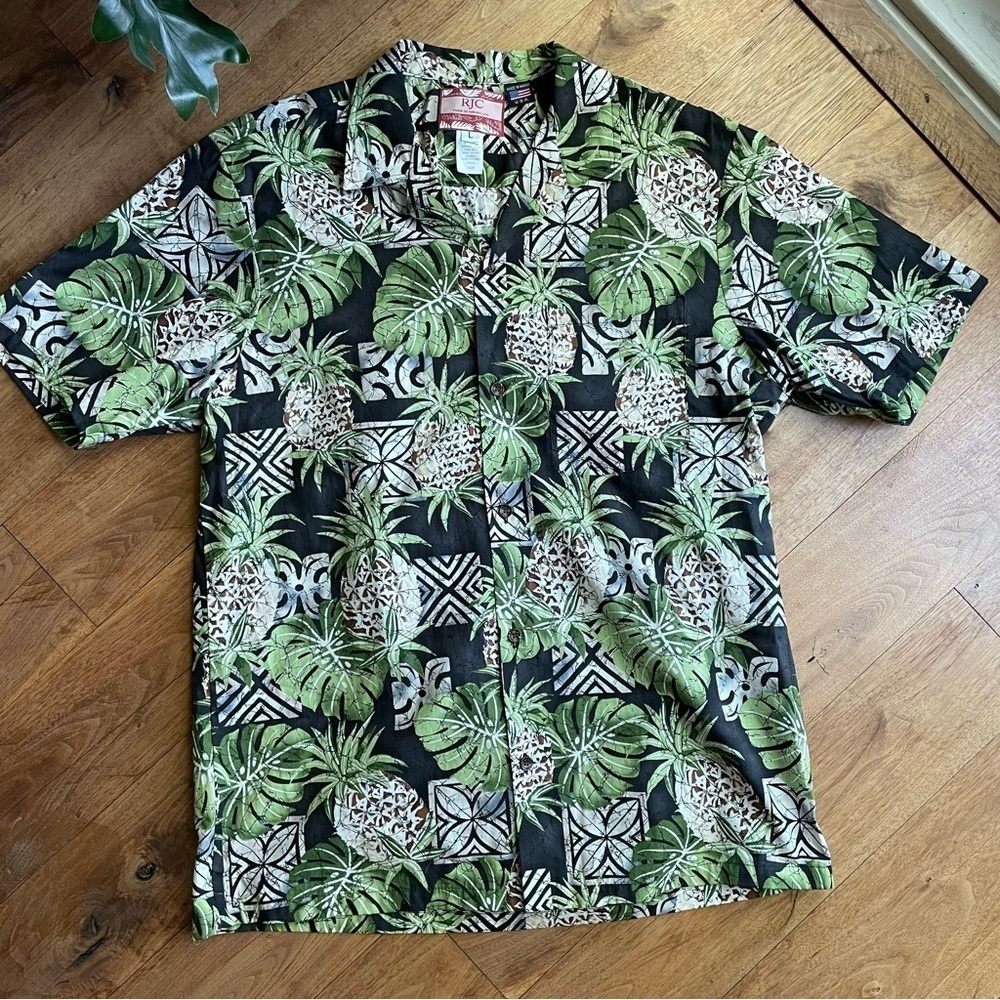 RJC Hawaiian Button Front Short Sleeve Casual Shirt
